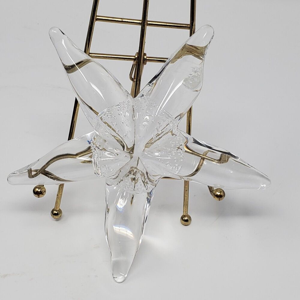 Vintage Crystal Glass Starfish Controlled Bubble Figurine Paperweight 6.5" - Picture 7 of 7
